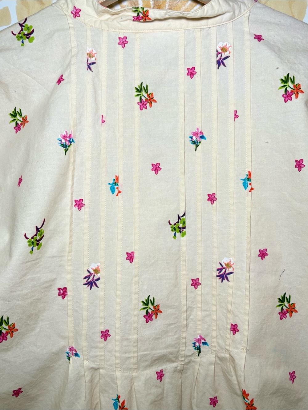 Vermont Country Store 100% Cotton Floral Blouse | Cottage Garden Button Top - Picture 9 of 11